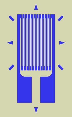 Typical layout of a strain gauge