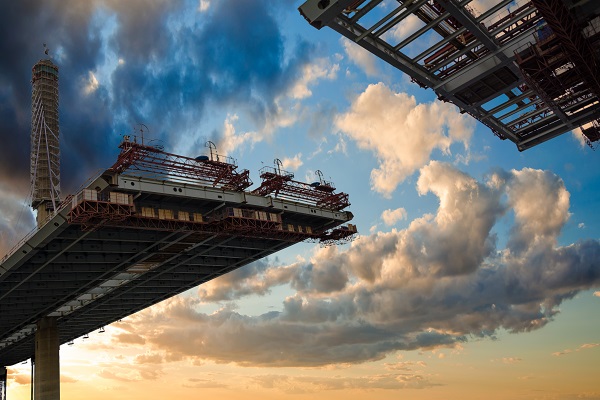 Bridge construction projects use load cells to measure force and flex
