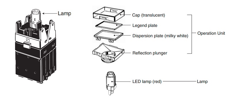 Body and operator of illuminated button