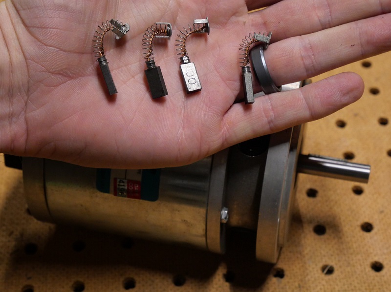 Carbon brushes from motor