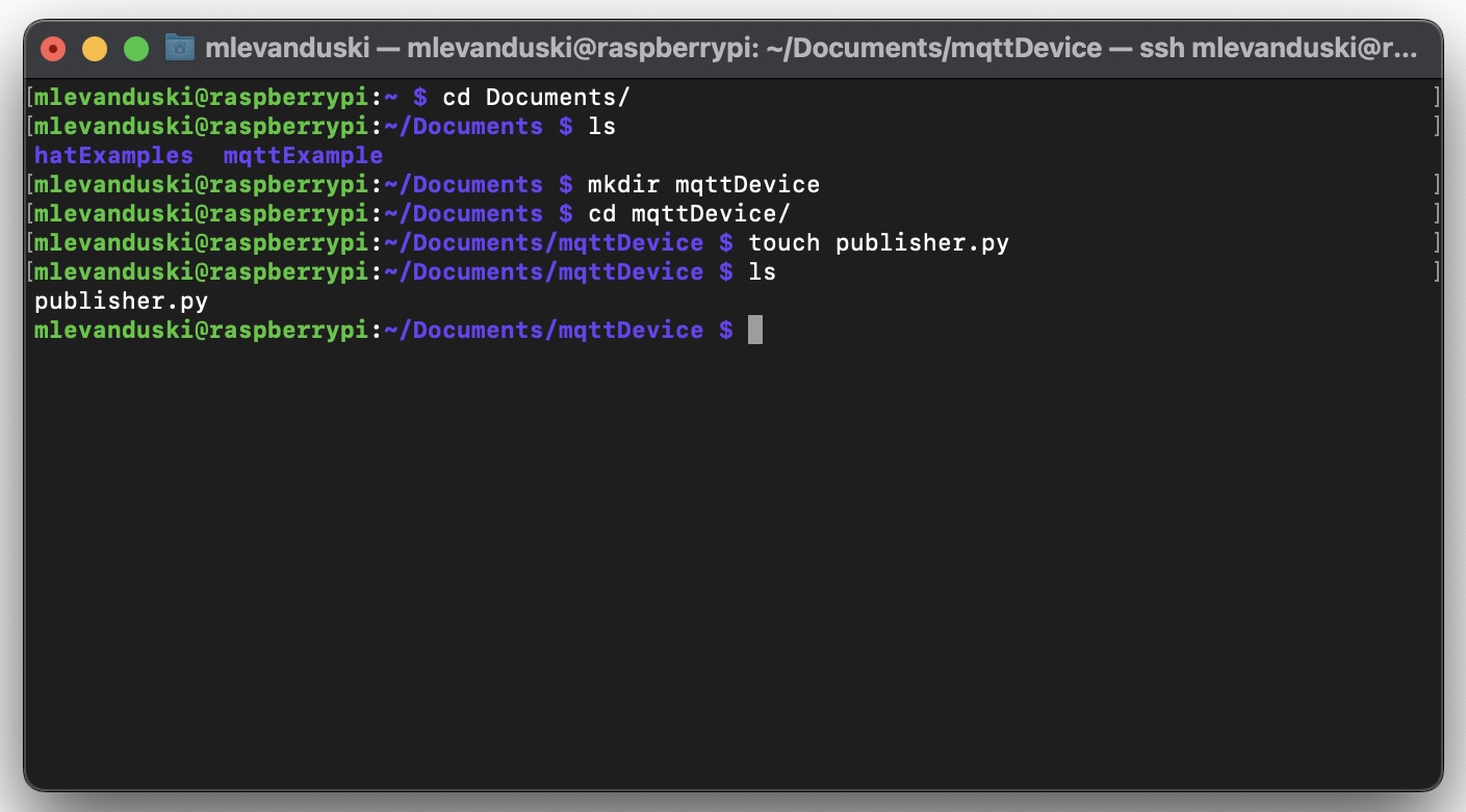 Creating SSH terminal and new directory