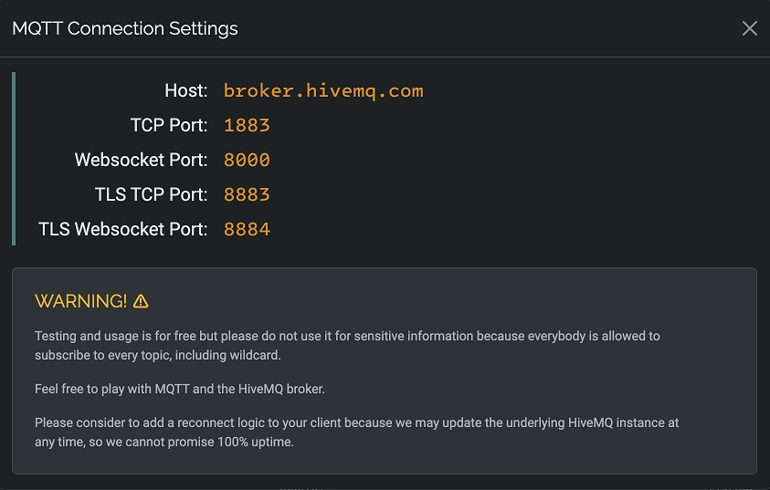 HiveMQ security warning