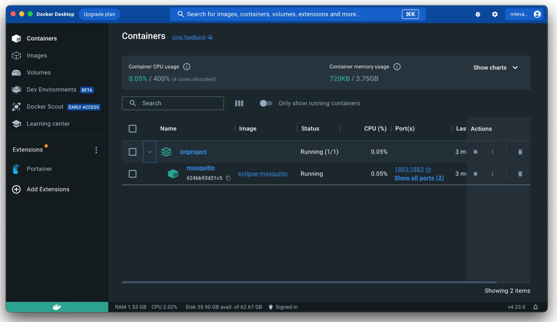 Graphical user interface (UI) for Docker