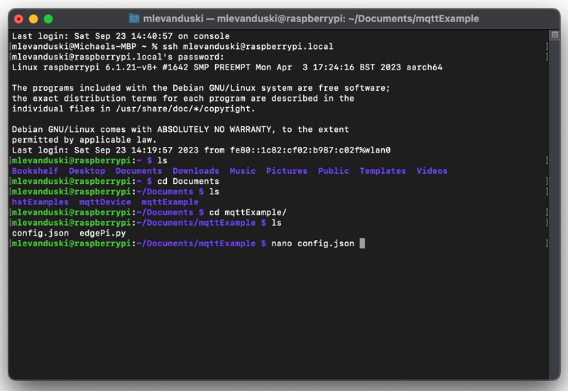 Navigating to the json file to update the IP address