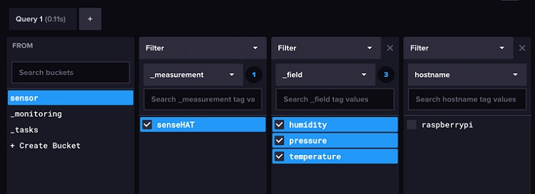 Desired data sets from sensor 'bucket'