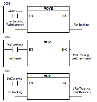 Moving data between UDTs in an array