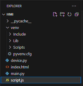 Front end script file