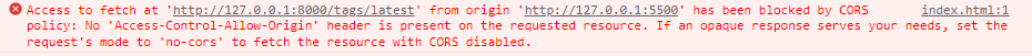 Warning error message