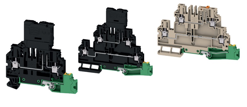 Protective earth (ground) connections on the new terminal blocks