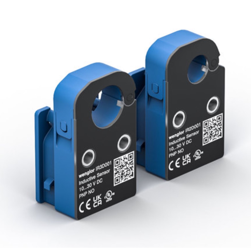 Wenglor’s inductive ring sensors clamp directly onto the tubes feeding small metallic parts to robotic manufacturing systems. 