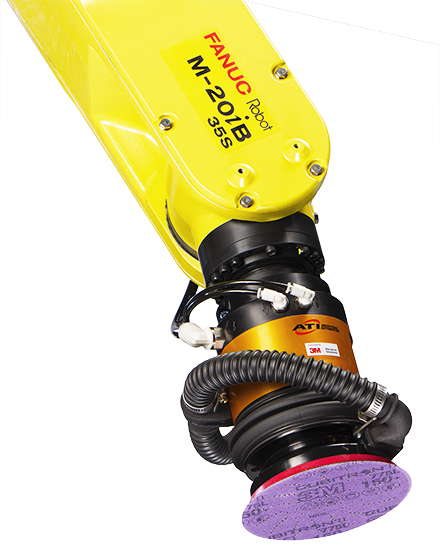 ATI sander attached to a FANUC robot