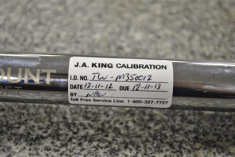 Sticker indicating ISO certification