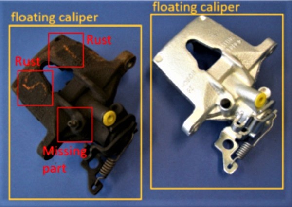 Two brake calipers