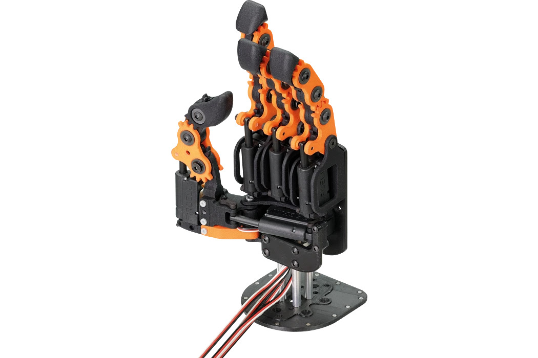 igus ReBel finger gripper humanoid hand designed with high performance plastics for cost effective precision