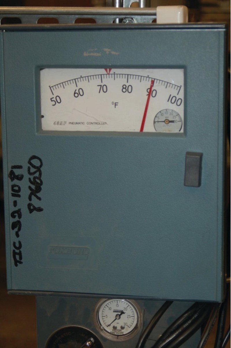 The Fisher MultiTrol pneumatic controller access door closed