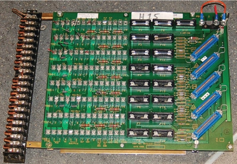 the termination board where the field wiring (4-20 mA) connections
