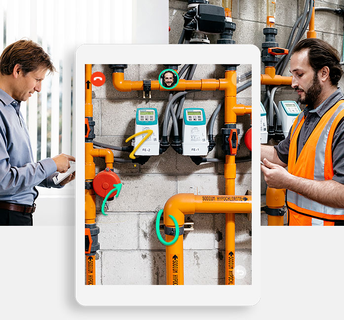 technician and engineer using software 