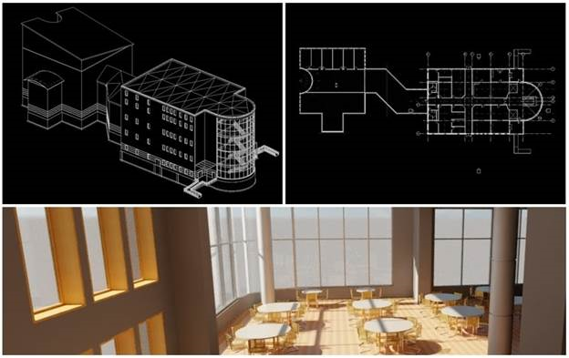 3D Revit model vs 2D AutoCAD model vd Revit rendering