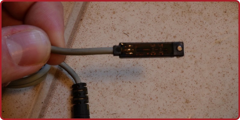 close-up view of Hall Effect position sensor
