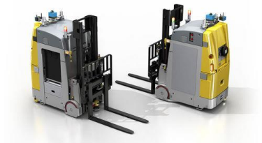 An example of an LGV equipped with forks. image courtesy of Elettric80