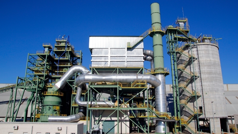 a aerial view of an industrial facility 