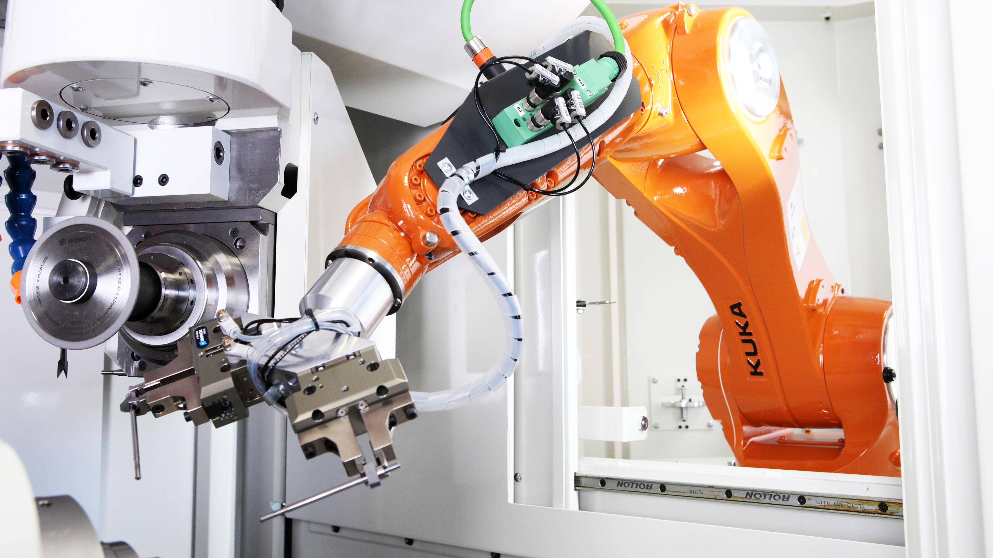 Kuka robot working on floor