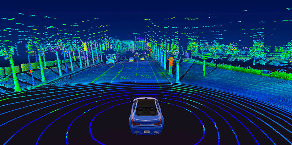 point cloud generated by a 3D LiDAR on an autonomous vehicle