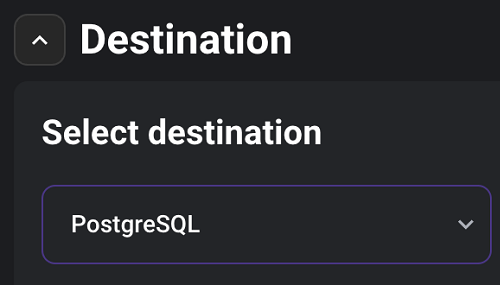 Choosing the destination for the data