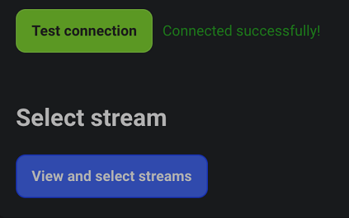 Button for selecting the data stream
