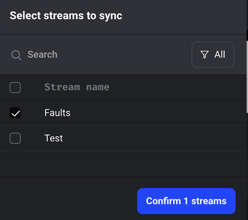 Choosing tabs to stream data