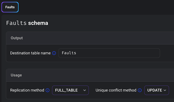 Creating a new data storage table