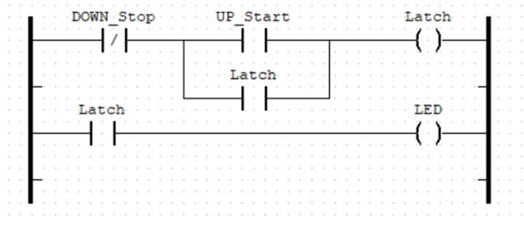 completed start-stop ladder diagram program