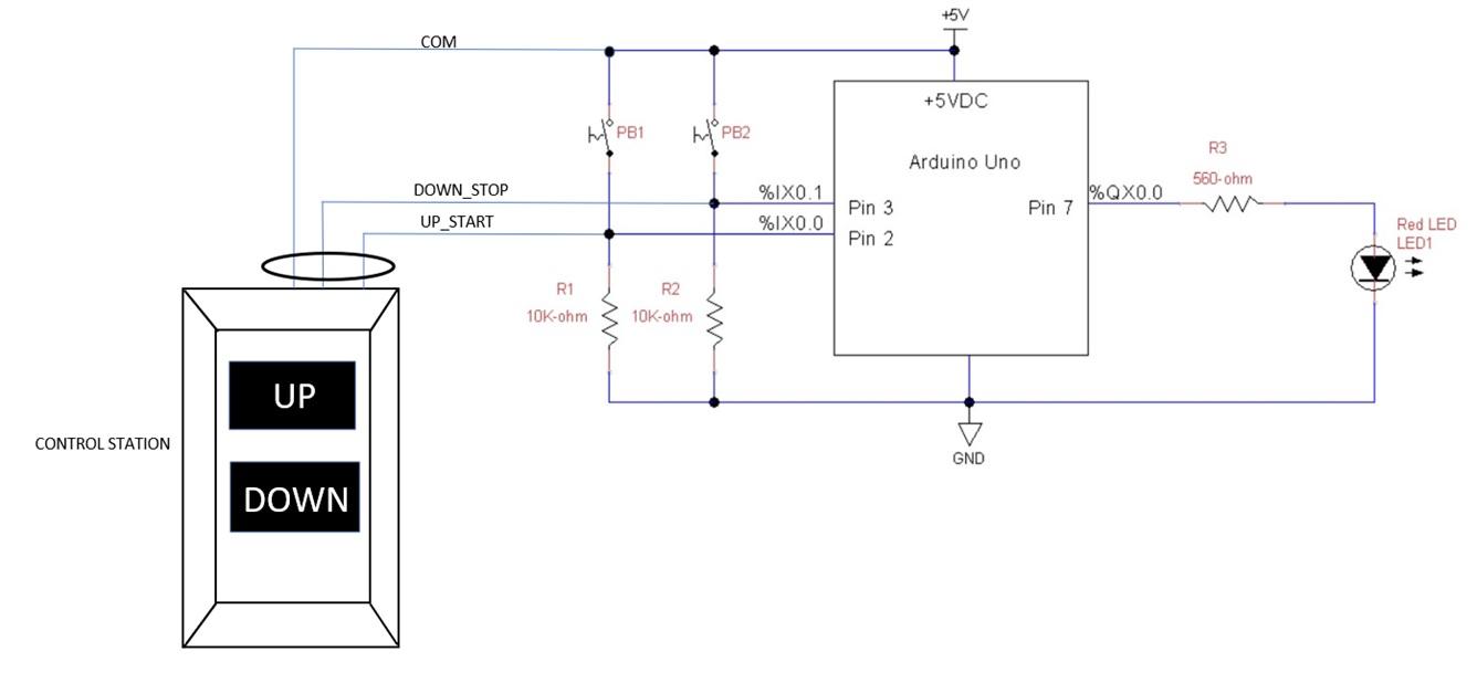 control station switch box to arduino plc electronic circuit schematic diagram