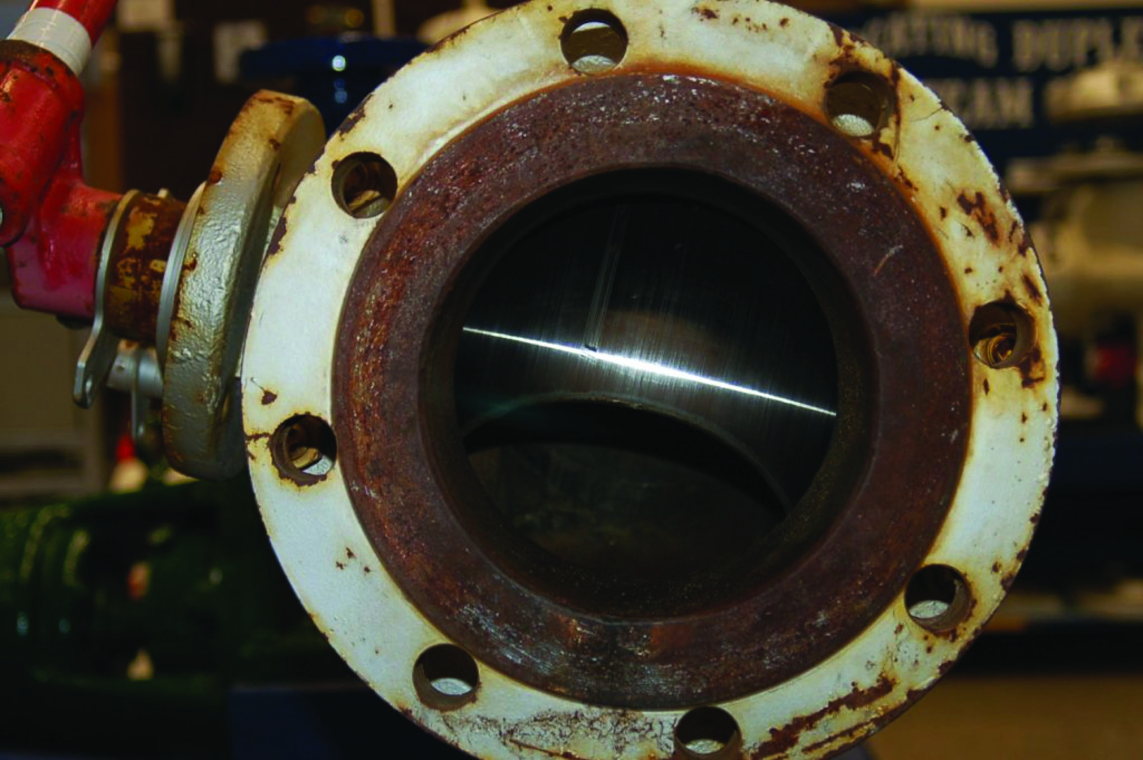 hand-operated ball valve half open