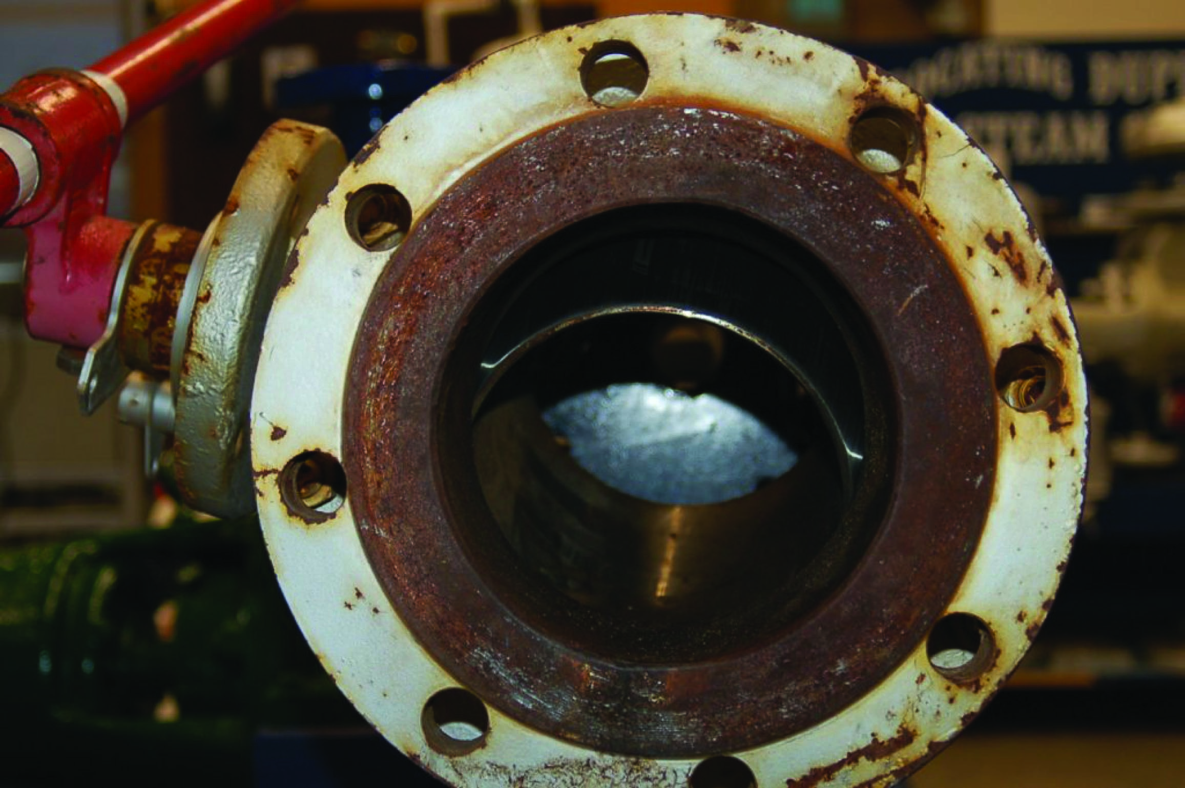 hand-operated ball valve open