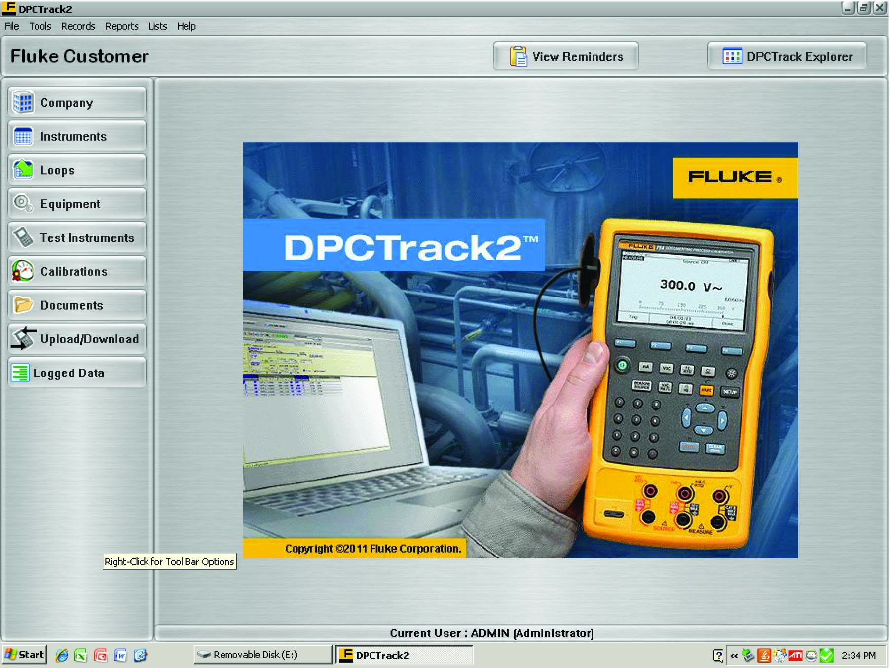 database software used to schedule routine instrument calibrations
