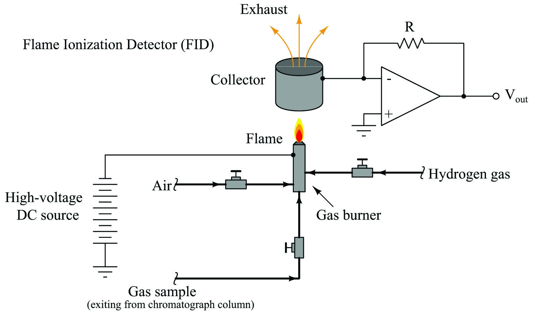 A simplified diagram of an FID