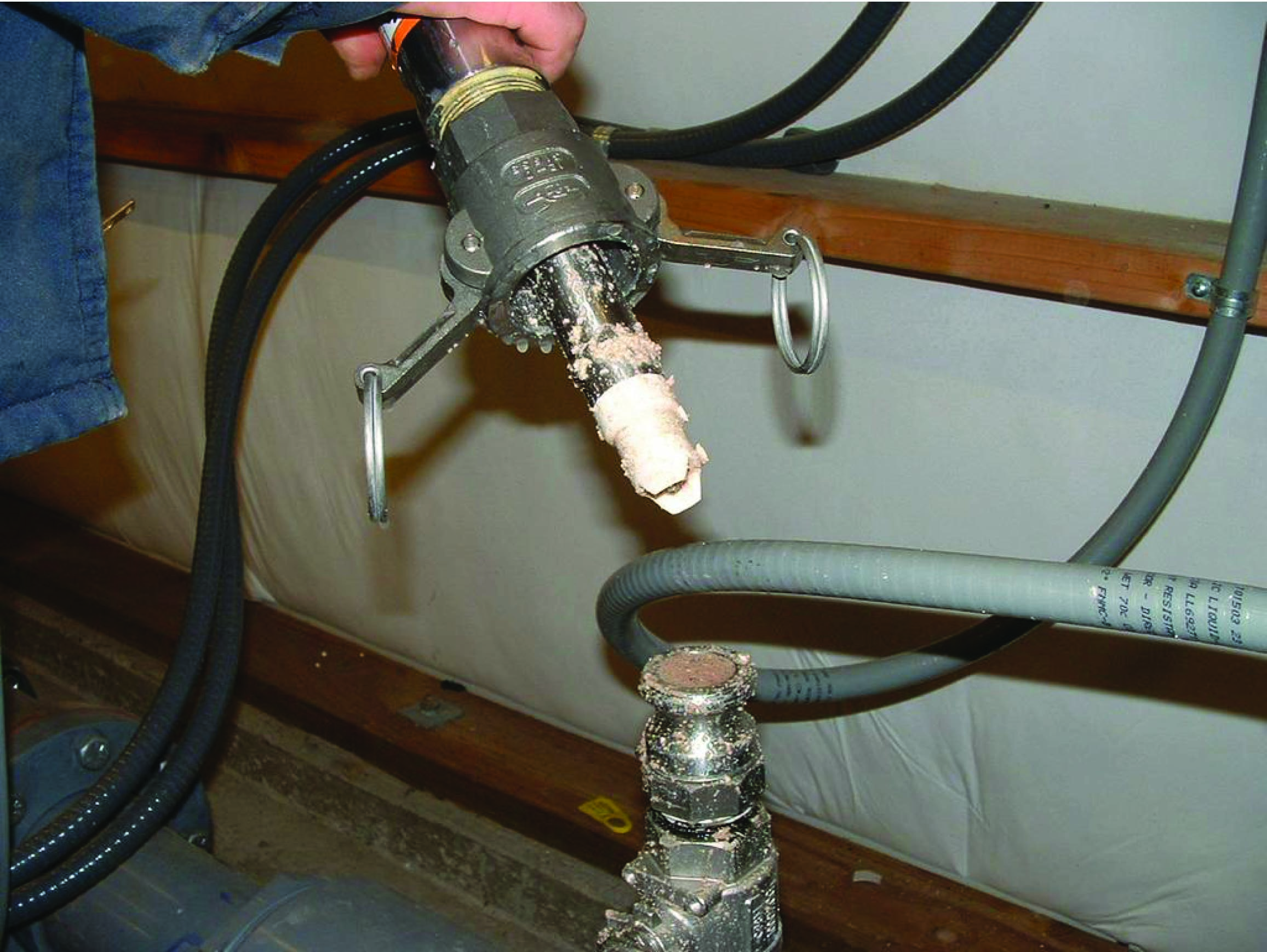 unlatched clamp of industrial pH probes illustration 
