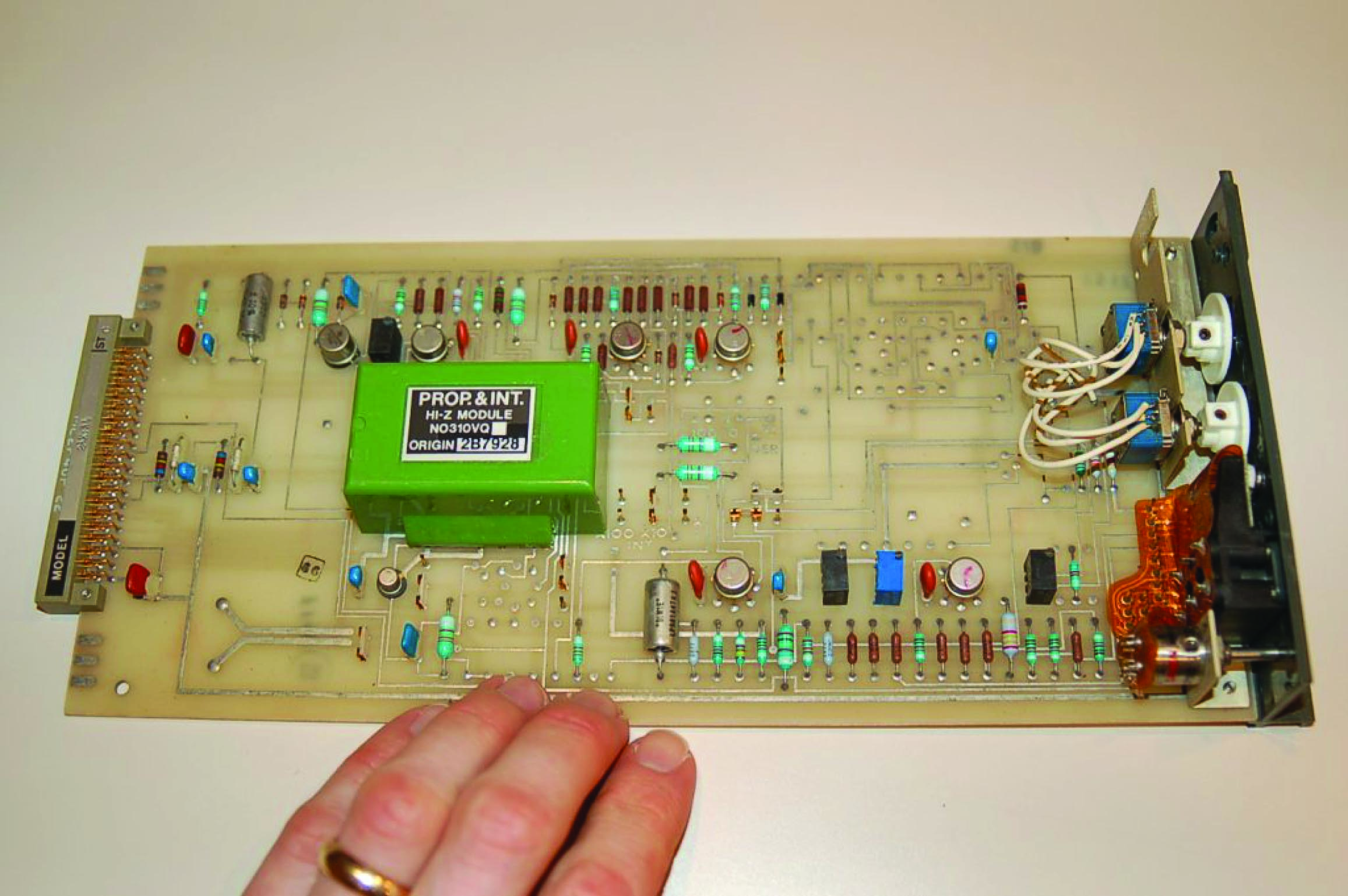 printed circuit board (card) removed from the metal module