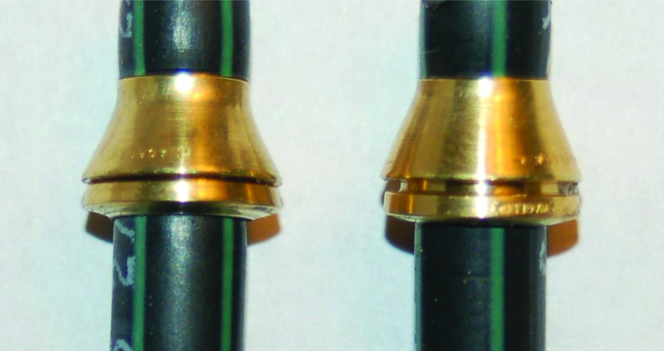 swagelok two-piece ferrule and properly swaged ferrule