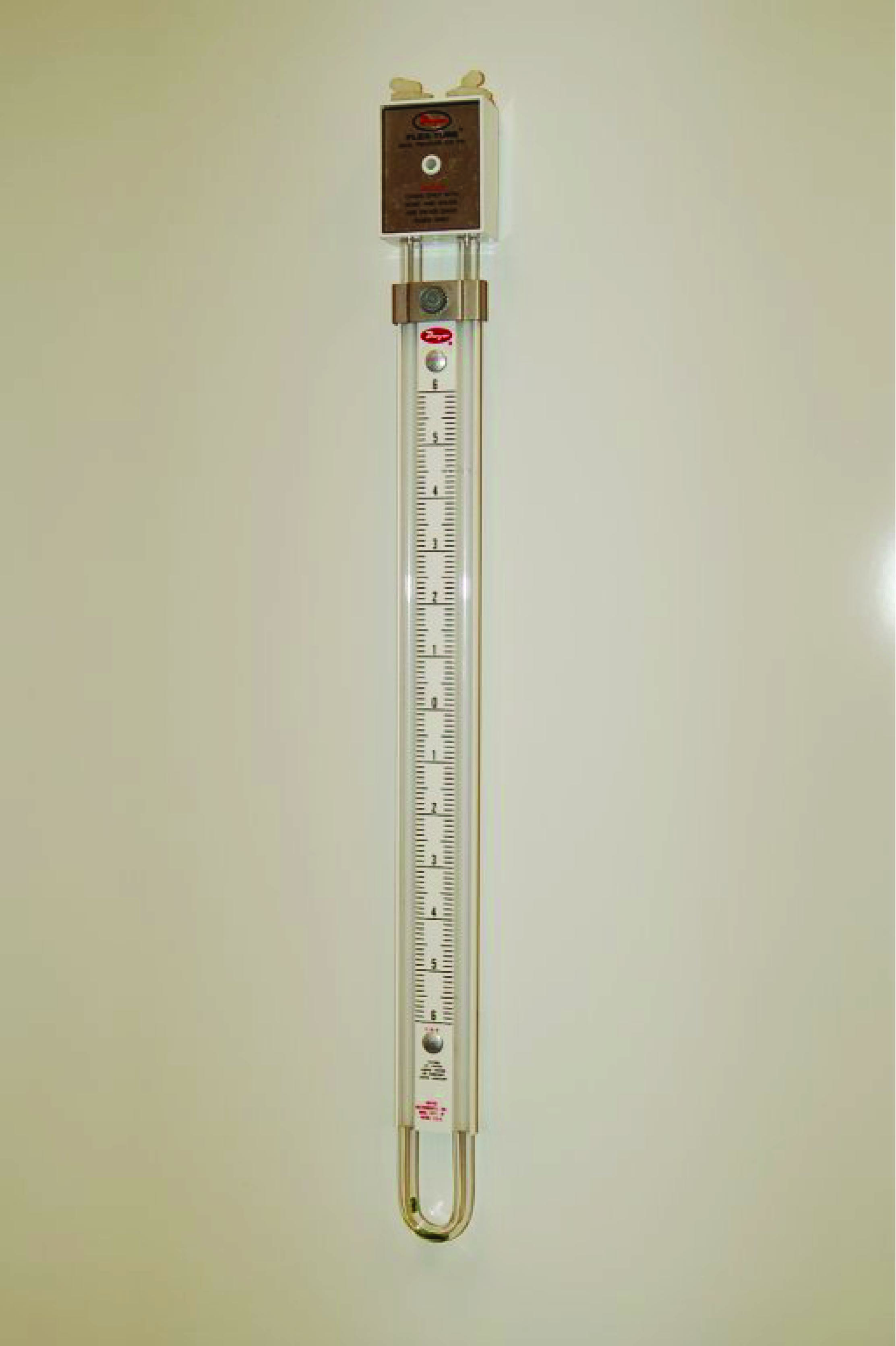 clear plastic U-tube manometers