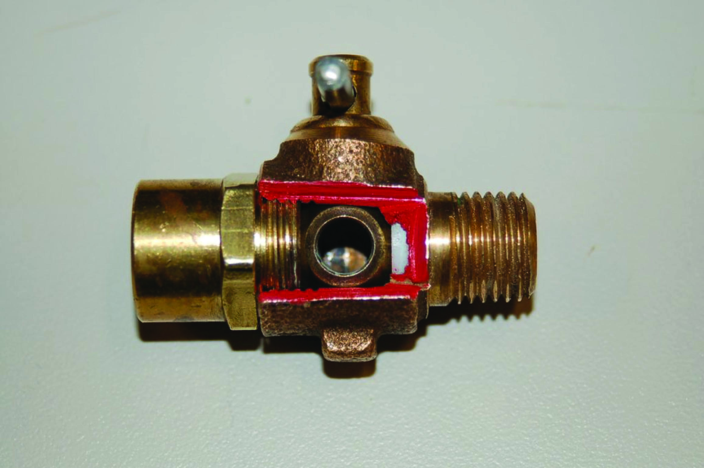 cut-away ball valve