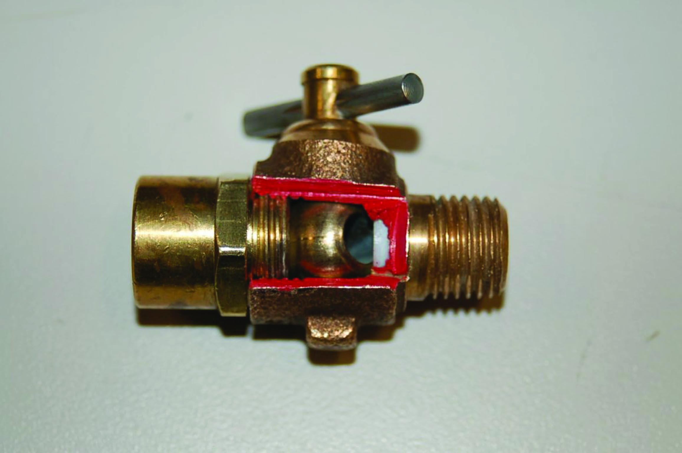 cut-away ball valve