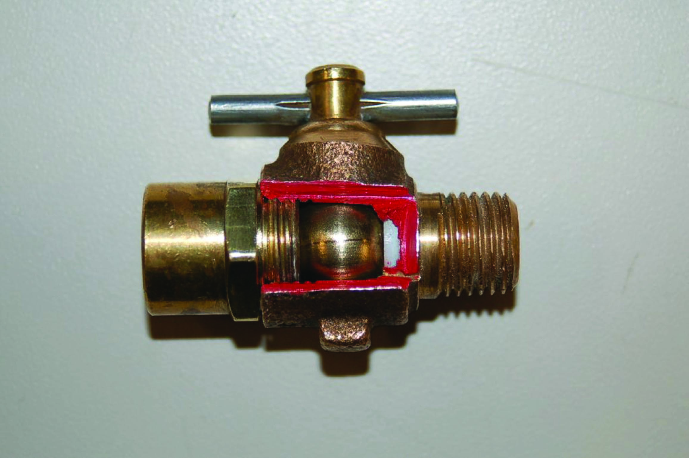 cut-away ball valve