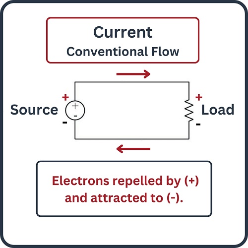 All functional circuits have a source and a load. The source generates power, while the load consumes it. The rest of the circuit is simply formatting the electricity to travel properly to the load.